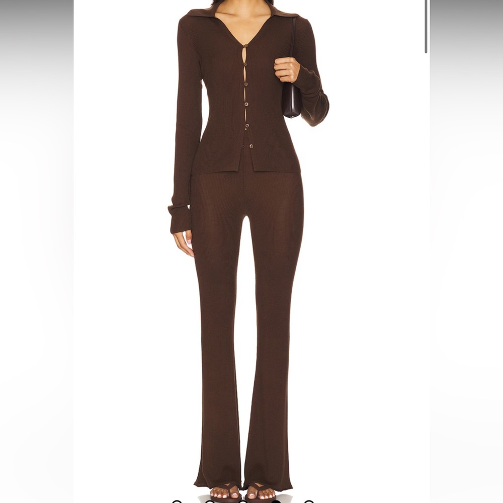 EAVES Brown Ribbed SET